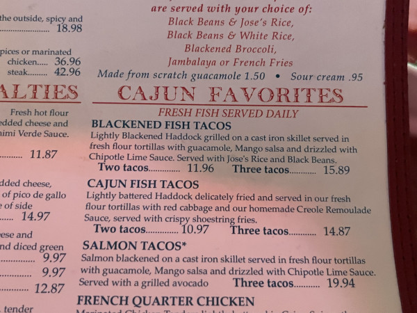 Blackened Fish Tacos-Border Cafe-Burlington