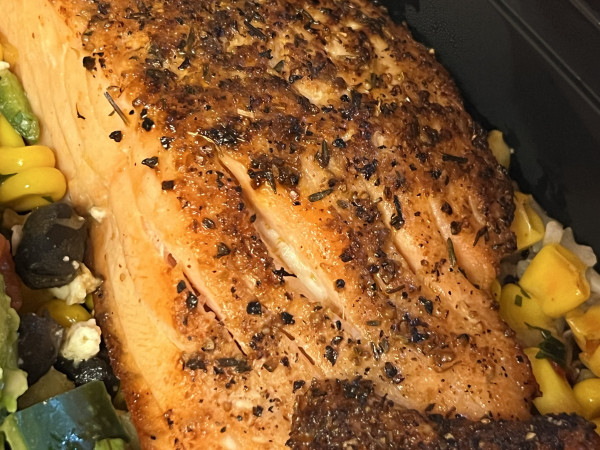 BJ's Brewhouse Bowl with Salmon-BJ's Restaurant & Brewhouse-Sunset Valley