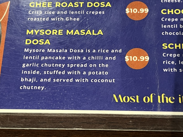 Mysore Masala Dosa-Desilicious Cafe - Indian Pure Vegetarian/ Vegan Restaurant-Austin