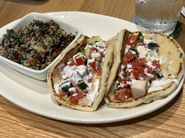 Enlightened Mediterranean Chicken Pita Tacos-BJ's Restaurant & Brewhouse-Sunset Valley