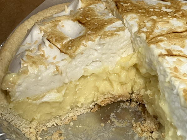 Coconut Meringue Pie-Burro Street Bakery-Cloudcroft