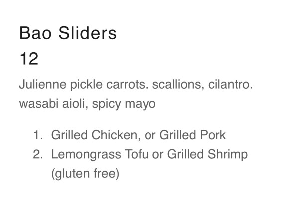 Bao Sliders-Me Con Bistro-Austin