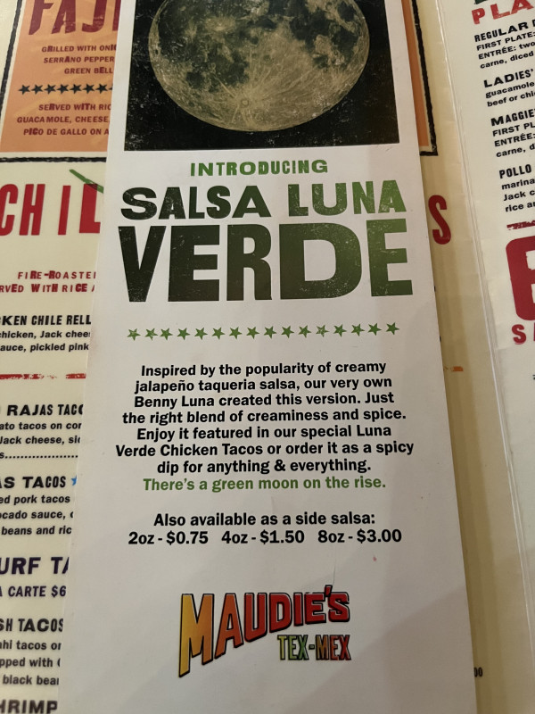 Salsa Luna Verde-Maudie's Hacienda-Austin