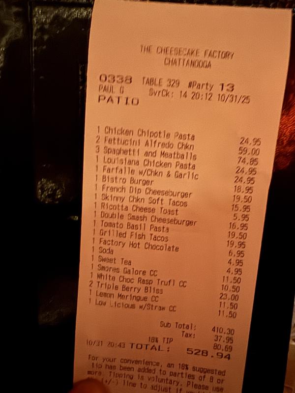 Shrimp -> Chicken Tacos?-The Cheesecake Factory-Chattanooga