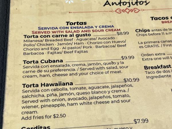 Torta Cubana-Taquerias Arandinas-Austin