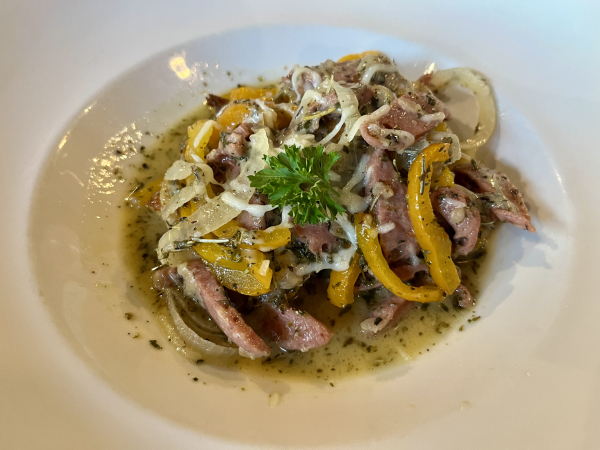 Sausage & Peppers Over Polenta-Mediterranea Restaurant & Bakery-Atlanta