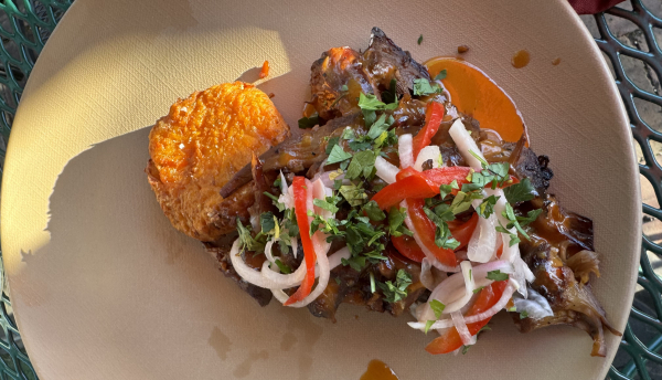Lion’s Mane Mushrooms with side of Bratwurst-The Root Cafe-Little Rock