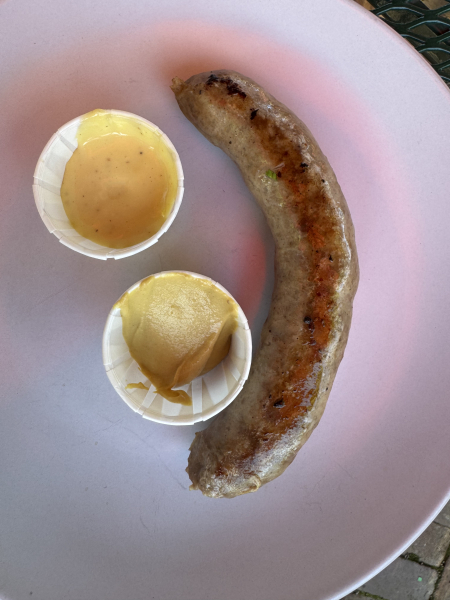 Lion’s Mane Mushrooms with side of Bratwurst-The Root Cafe-Little Rock