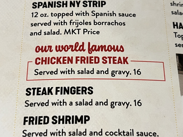 Chicken Fried Steak-The Original Henry's-San Angelo