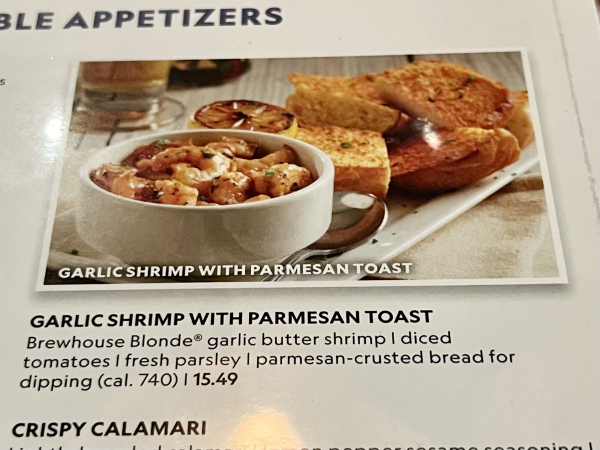 Garlic Shrimp With Parmesan Toast-BJ's Restaurant & Brewhouse-Sunset Valley