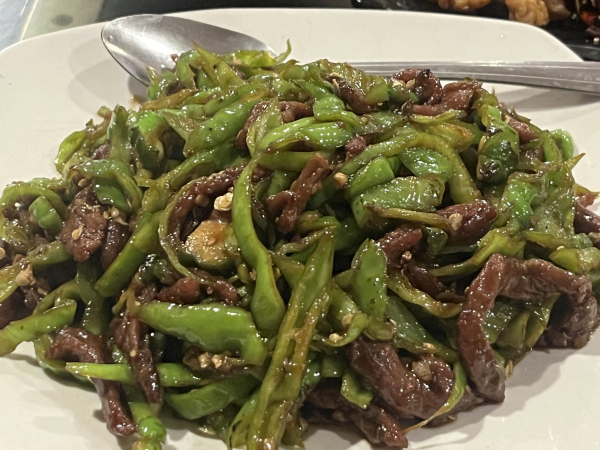 D2. 小辣椒牛肉 Shredded Beef with Long Horn Peppers-Dumpling House-Cambridge